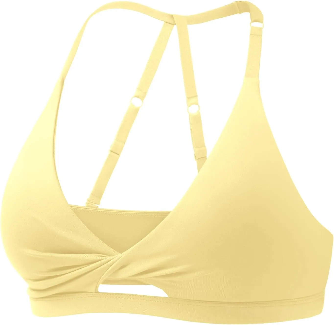 YEOREO Sports Bras for Women Open Back Workout Gym Bra Padded Medium Impact Yoga Tops with Ajustable Back Straps