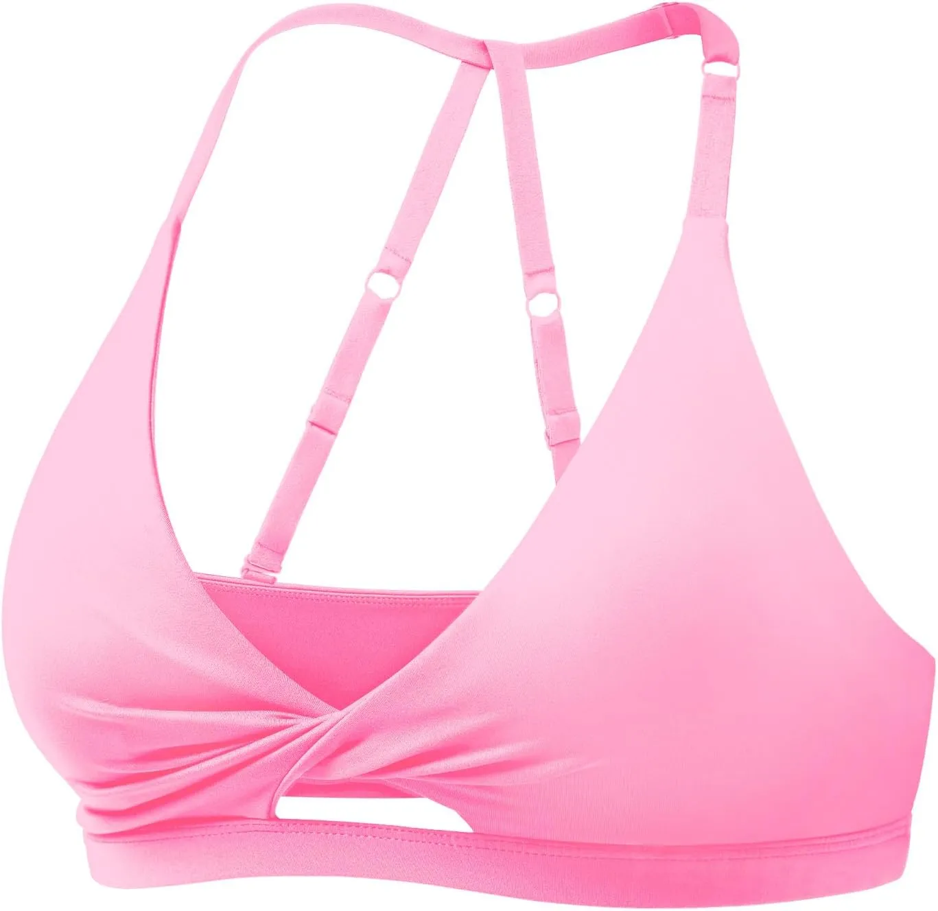 YEOREO Sports Bras for Women Open Back Workout Gym Bra Padded Medium Impact Yoga Tops with Ajustable Back Straps