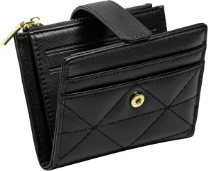 YINHEXI Wallet Women, RFID Blocking Small Compact Bifold PU Leather Card Holder Pocket Wallet Ladies Mini Purse with Coin Pocket (Black-1)
