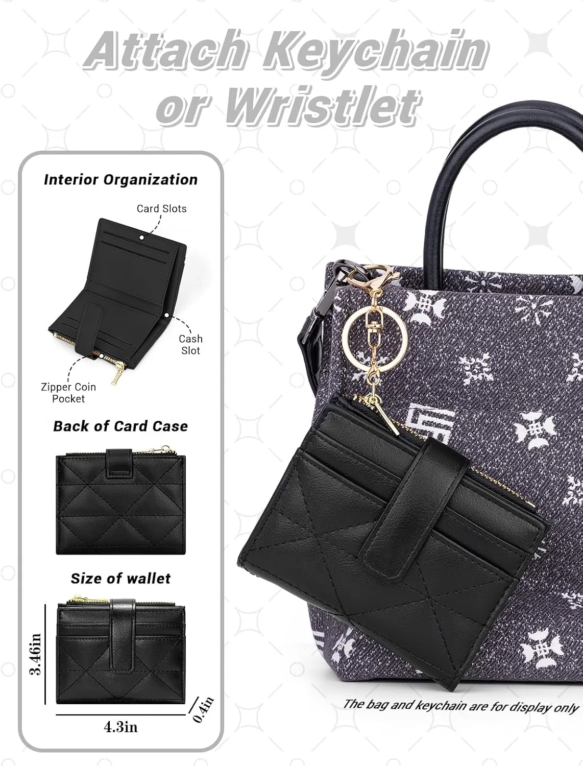 YINHEXI Wallet Women, RFID Blocking Small Compact Bifold PU Leather Card Holder Pocket Wallet Ladies Mini Purse with Coin Pocket (Black-1)