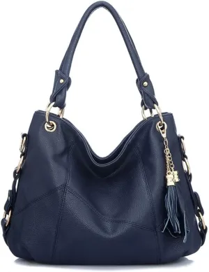 Yohora Tote Bag for Women Hobo Shoulder Purse Large Work Commute Handbag Leather Top Handle Bag with Tassel
