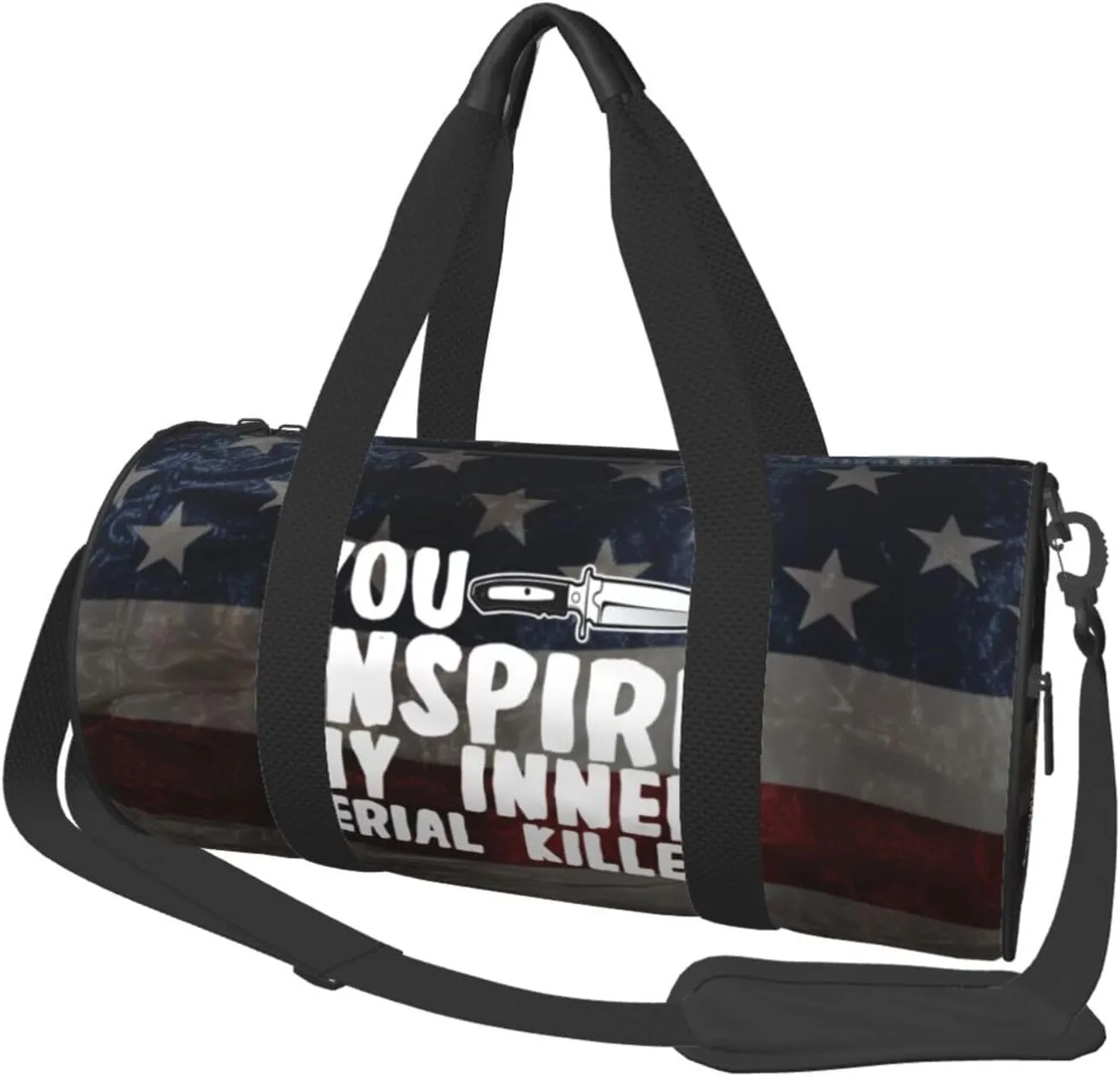 You Inspire My Inner Serial Killer Duffel Bag Gym Bag Travel Sports Tote Large Foldable Beach Swim Yoga7