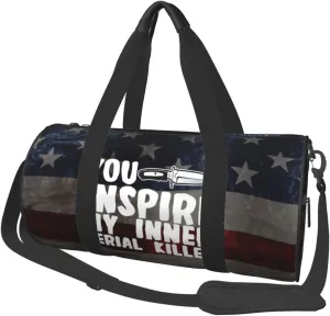 You Inspire My Inner Serial Killer Duffel Bag Gym Bag Travel Sports Tote Large Foldable Beach Swim Yoga7