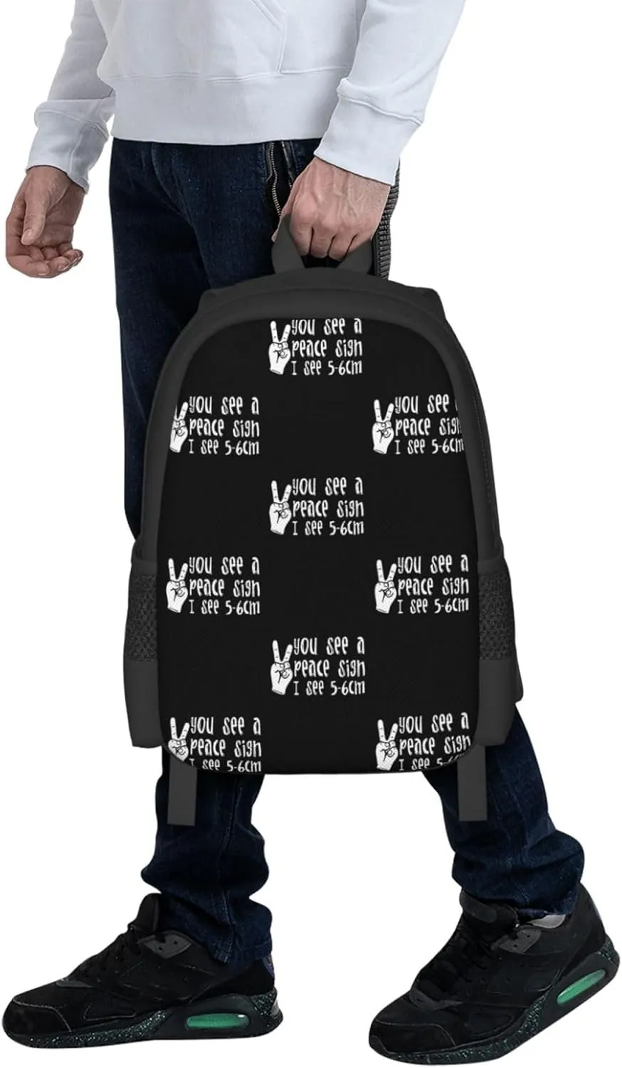 You See A Peace Backpack Minimalist Large Capacity Backpack 16.5 inch Leisure Travel Daypack