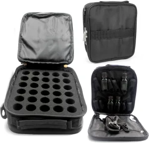 Your Oil Tools Versatile Essential Oil Storage Carrying Case- Holds 42 Bottles for 5ml, 10 ml, 15ml, 20ml and 100ml- Essential Oil Travel Case Storage Bag with Handle and Shoulder Straps – Black