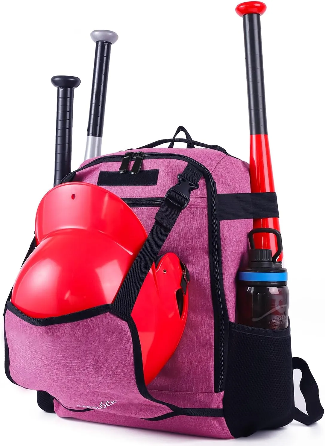 Youth Baseball bag softball Bat bag& backpack, T-Ball & Softball Equipment for Youth,Holds 2 Bats,Water Bottel,Helmet, Gloves, Cleats, Helmet Holder and Includes Fence Hook