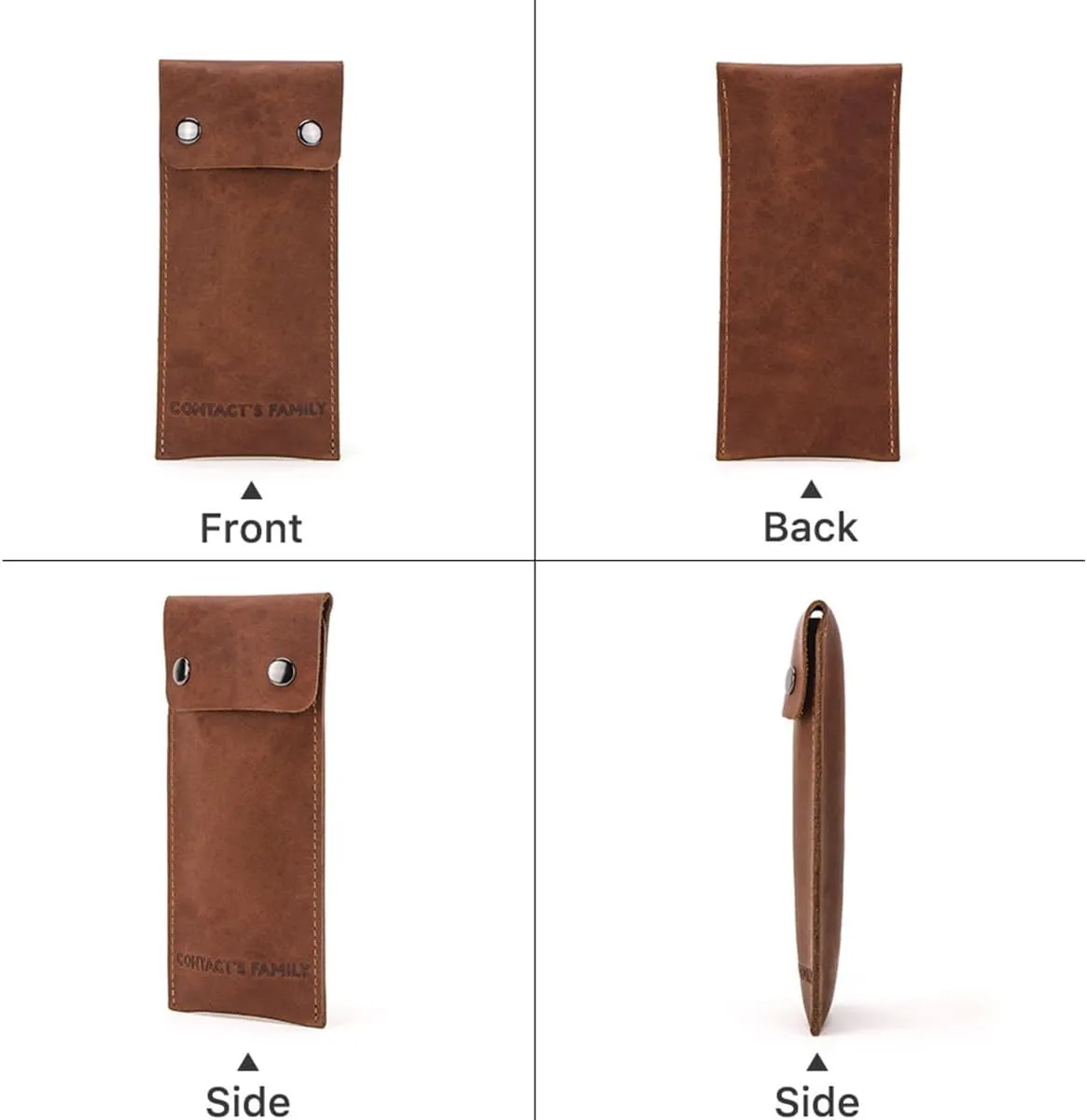 YUONNY Genuine Leather Watch Storage Pouch, Single Watch Bag with Snap Button, Portable Travel Watch Bag Case for Men and Women, Jewelry Bracelet Storage Leather Pouch Bag for Gift (Brown)