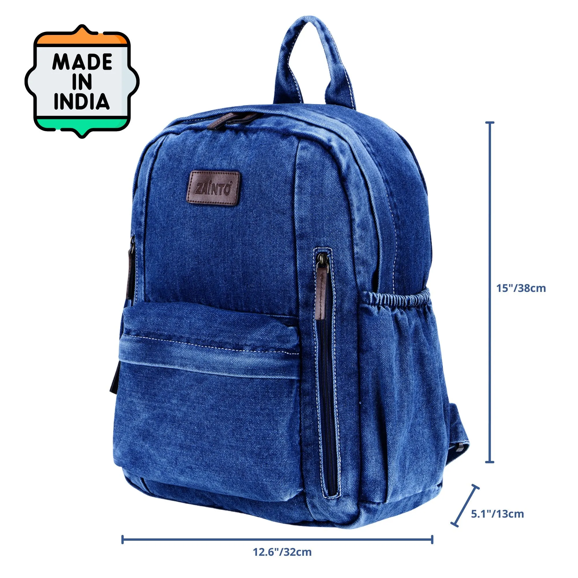 ZAINTO Denim Backpack for women Students college Bookbag
