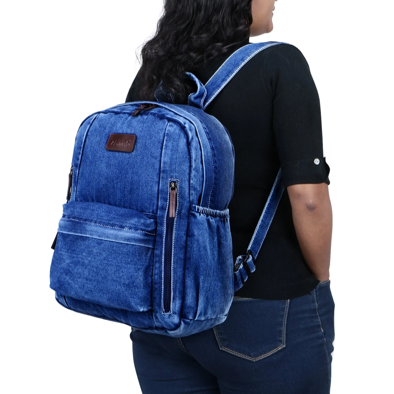 ZAINTO Denim Backpack for women Students college Bookbag