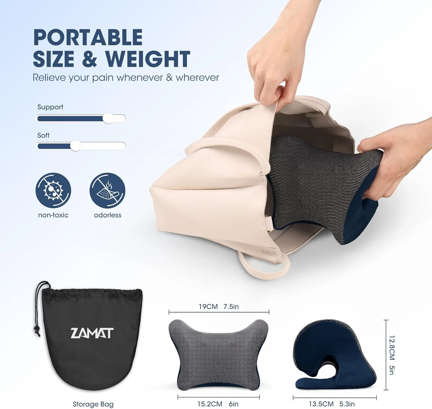 ZAMAT Neck and Shoulder Relaxer with Magnetic Therapy Pillowcase, Neck Stretcher Chiropractic Pillows for Pain Relief, Cervical Traction Device for Relieve TMJ Headache Muscle Tension Spine Alignment