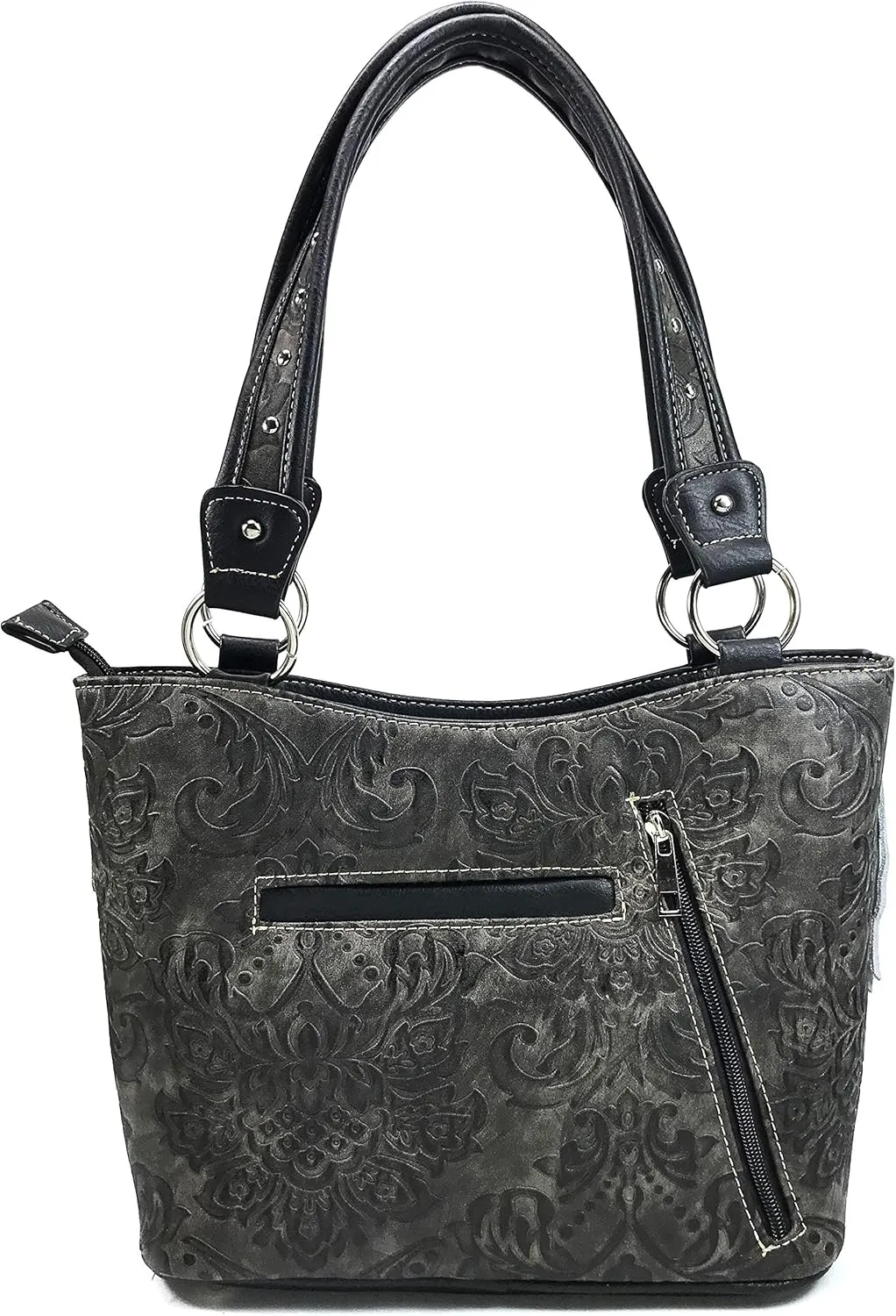 Zelris Women Tote Handbag Turquoise Concho Suede Fringe Two Tone Cowgirl Concealed Carry Purse