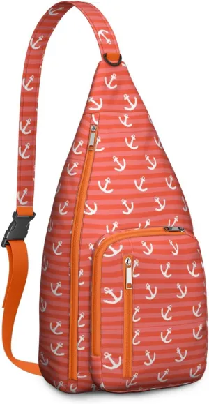 Zest Anchors Crossbody Bag Daypack for Women Men Lightweight Waterproof Sling Bag Backpack Hiking Cycling
