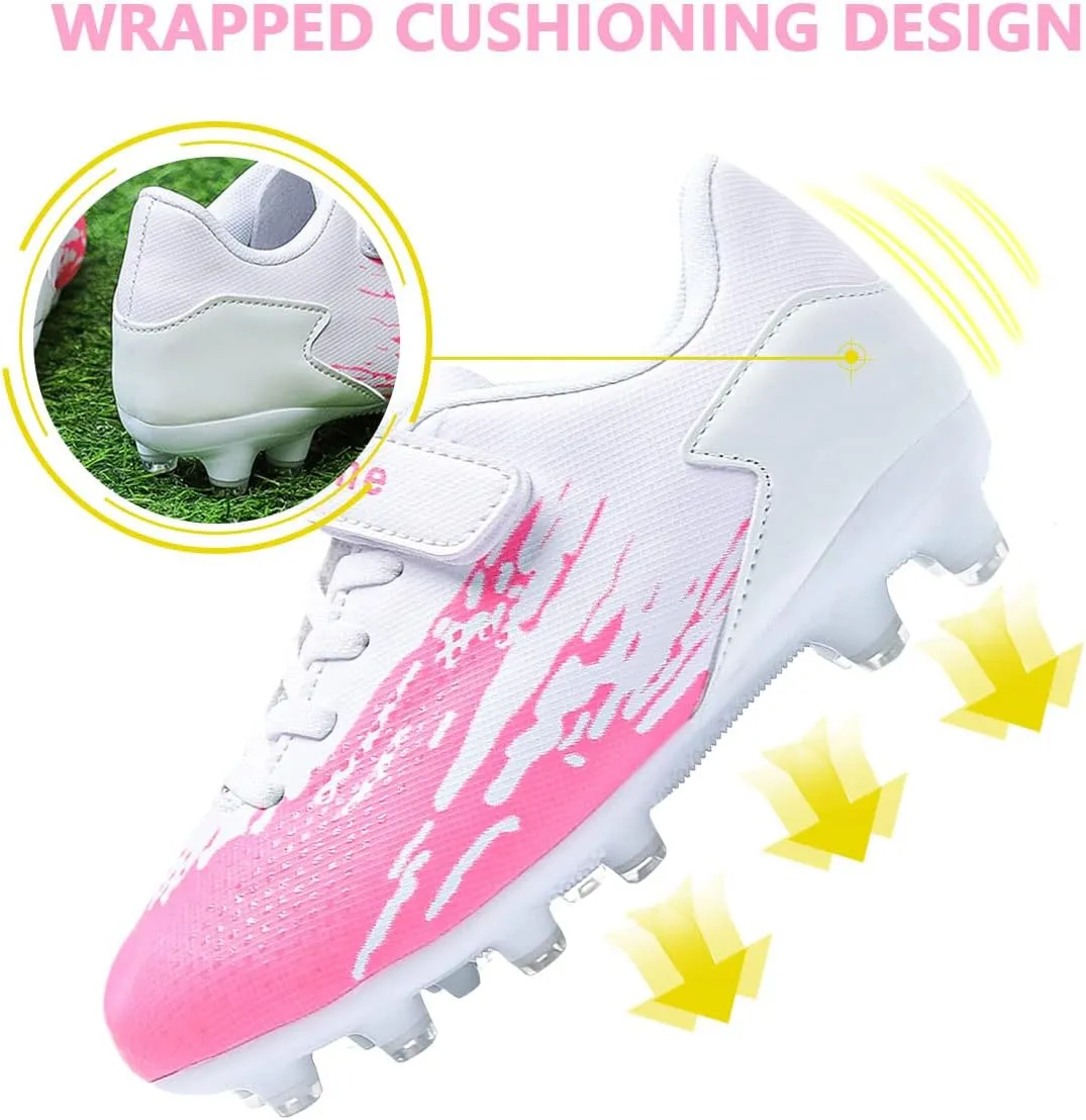 ziitop Kids Soccer Shoes for Boys Girls Youth Football Cleats Outdoor & Indoor Baseball Shoes, Lightweight Breathable Conical Studs, Running & Training for Students (Little Kids/Big Kids)