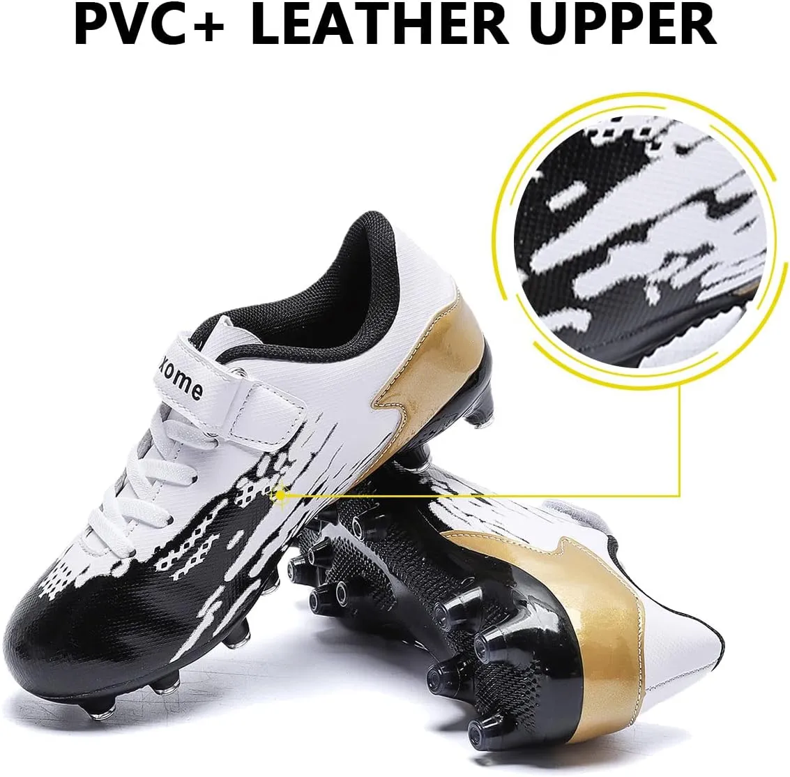 ziitop Kids Soccer Shoes for Boys Girls Youth Football Cleats Outdoor & Indoor Baseball Shoes, Lightweight Breathable Conical Studs, Running & Training for Students (Little Kids/Big Kids)