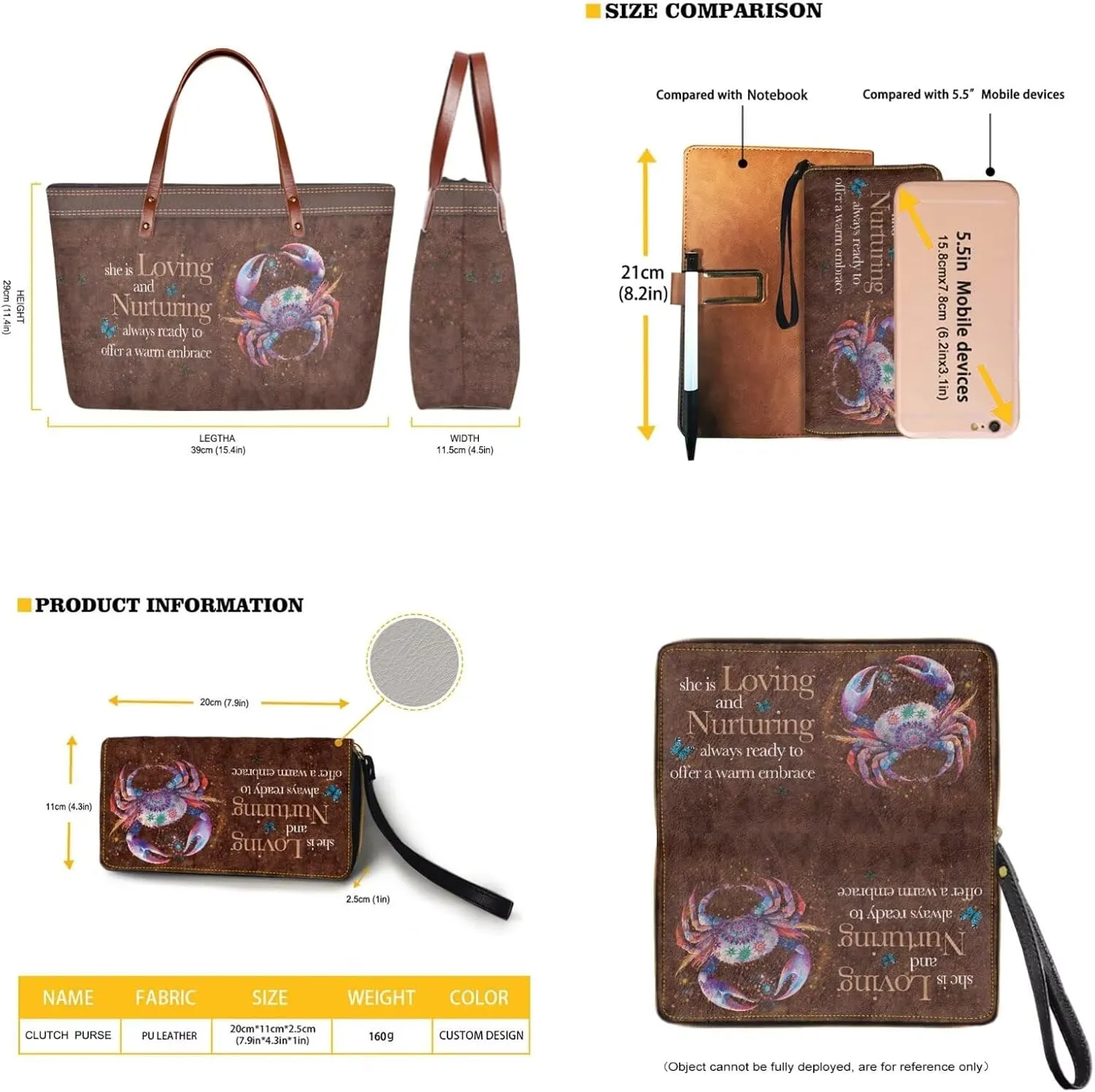 Zodiac Print Purse and Wallet Set for Women Lady, Large Tote Bag Top Handle Purse with Leather Wallet for Travel Date