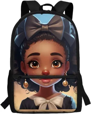 ZOUTAIRONG African Black Girl Backpack for School Teens Girls Afro American Schoolbags Kids 9-10 6-8 Bookbags Princess Middle Elementary School Bag Packs Lightweight